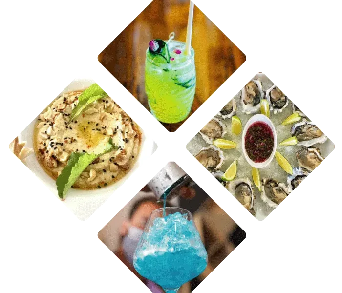 Assiettes et cocktails signature de La Coupole Essaouira Beach