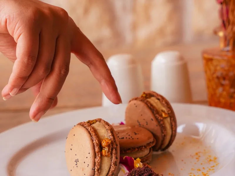 Macaron amlou saisi sur le vif à La Coupole Essaouira Beach